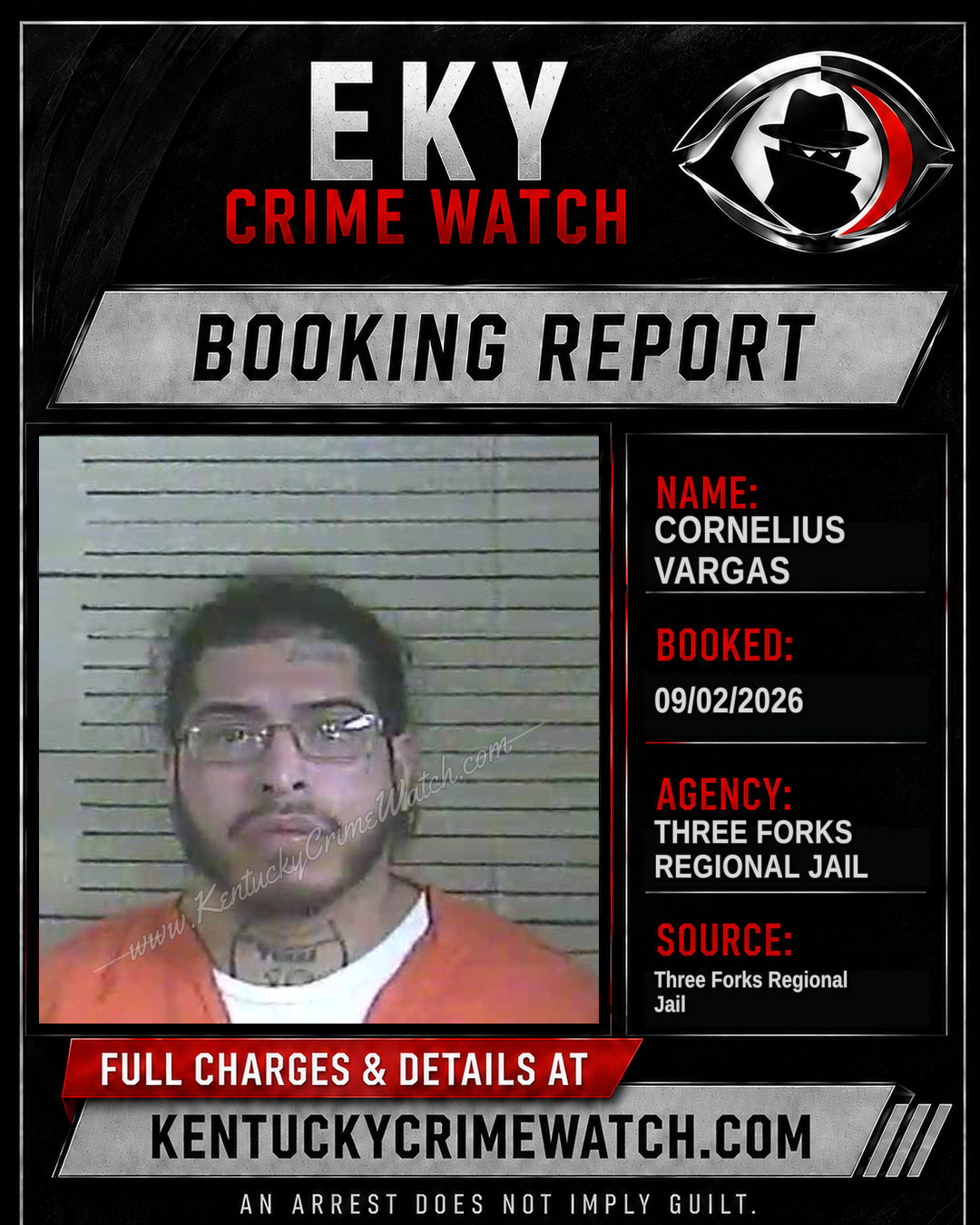 Cornelius Vargas booking report card
