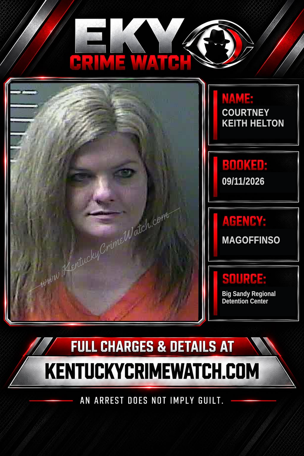 COURTNEY KEITH HELTON booking report card