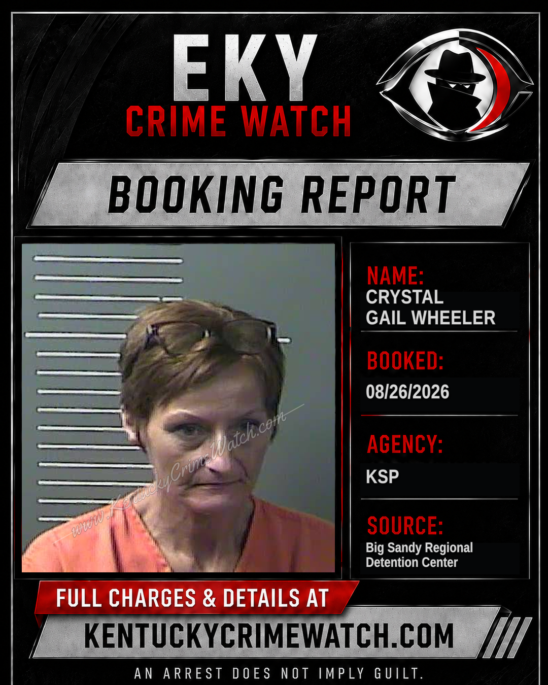CRYSTAL GAIL WHEELER booking report card