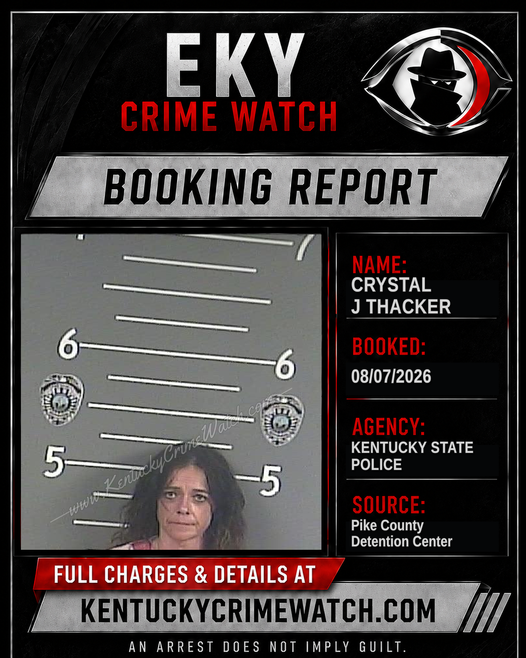 CRYSTAL J THACKER booking report card