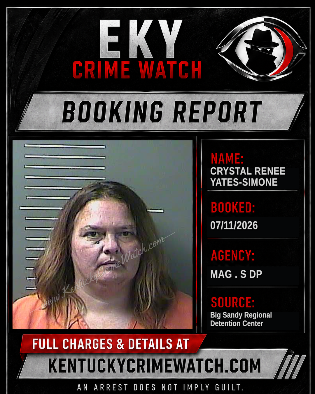 CRYSTAL RENEE YATES-SIMONE booking report card