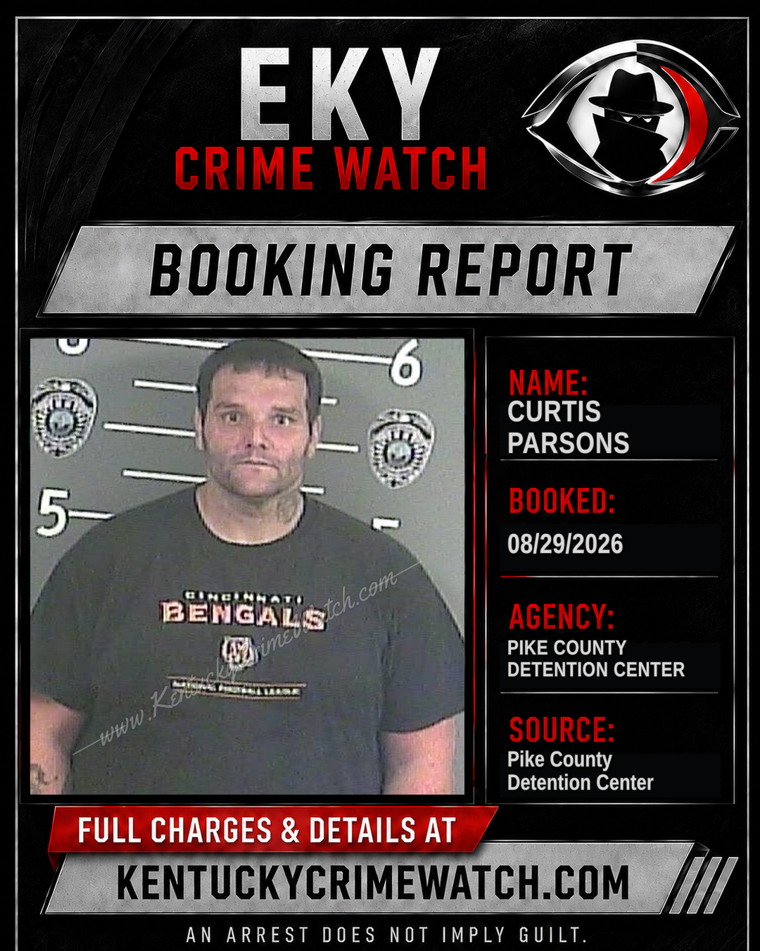 CURTIS PARSONS booking report card