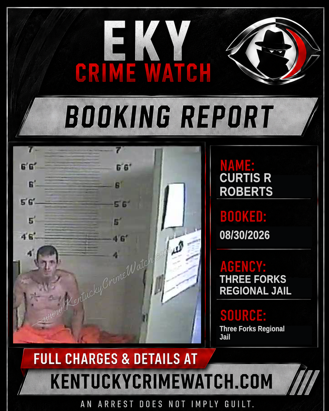 Curtis R Roberts booking report card