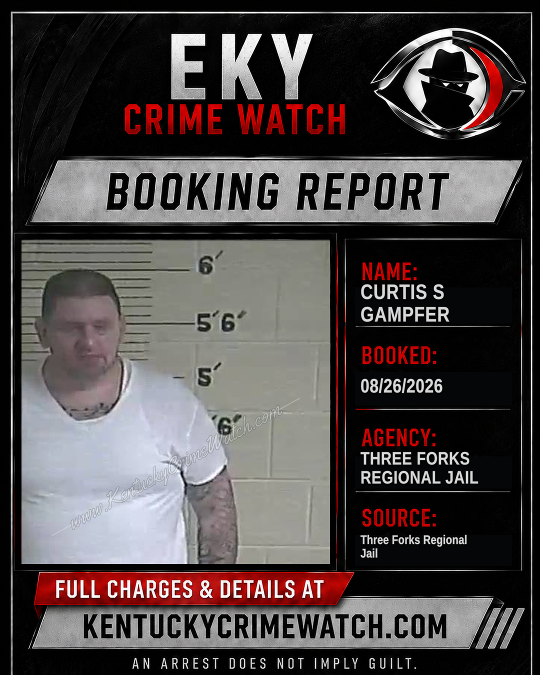 Curtis S Gampfer booking report card