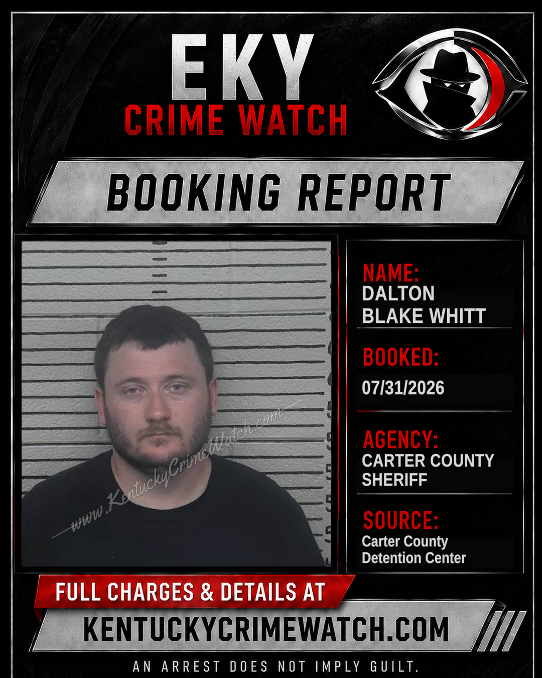 DALTON BLAKE WHITT booking report card