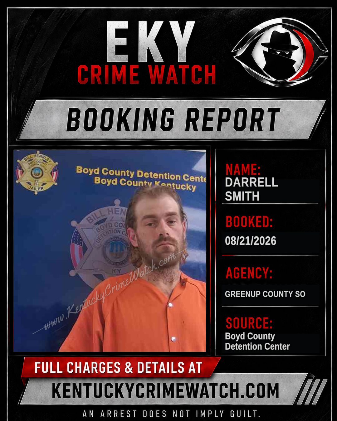 DARRELL SMITH booking report card