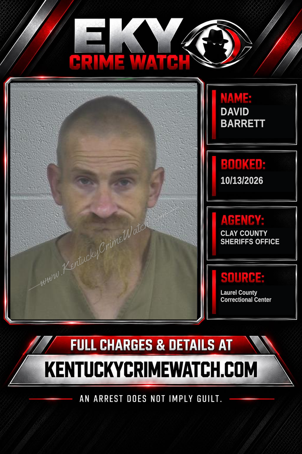 DAVID BARRETT booking report card