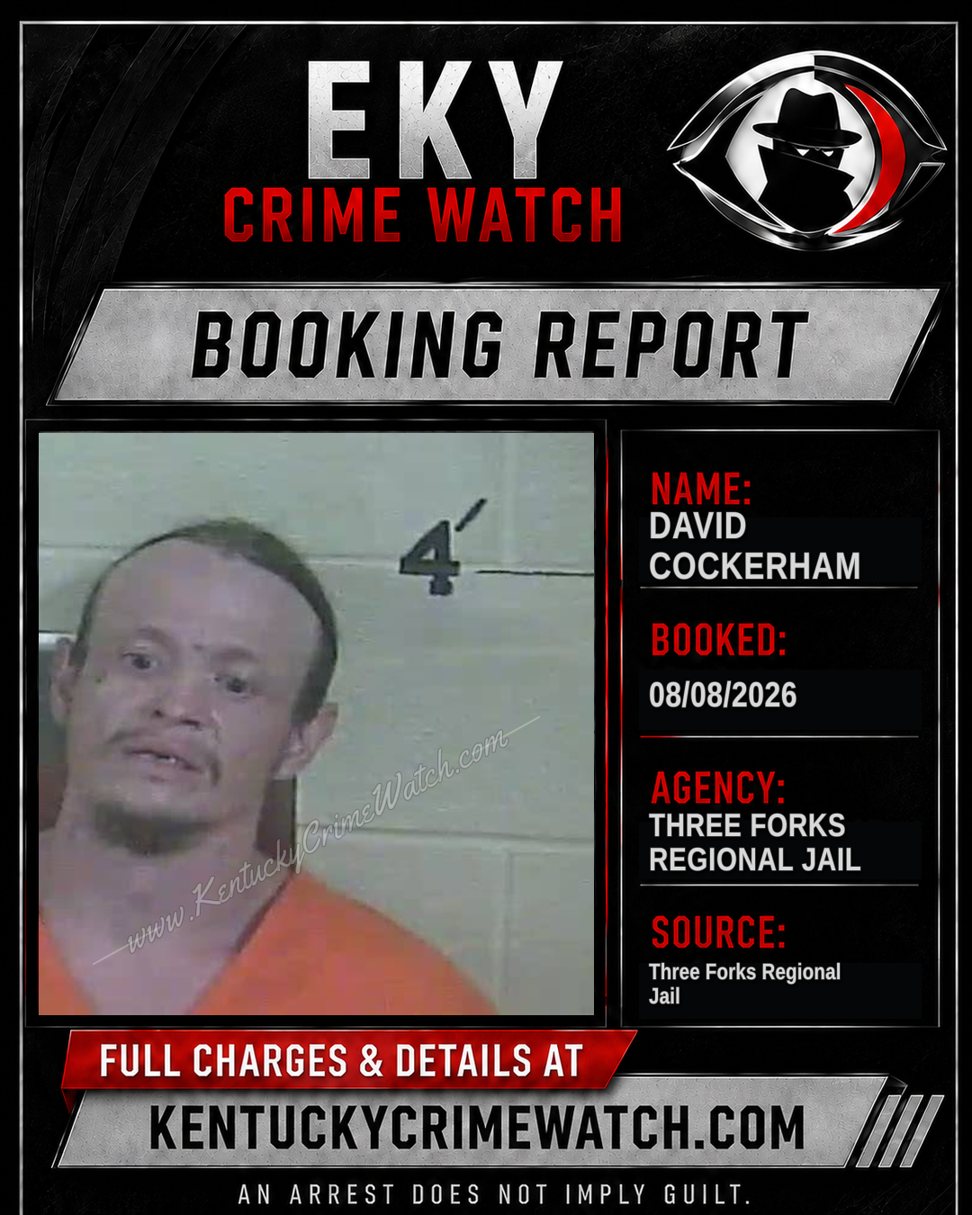 David Cockerham booking report card