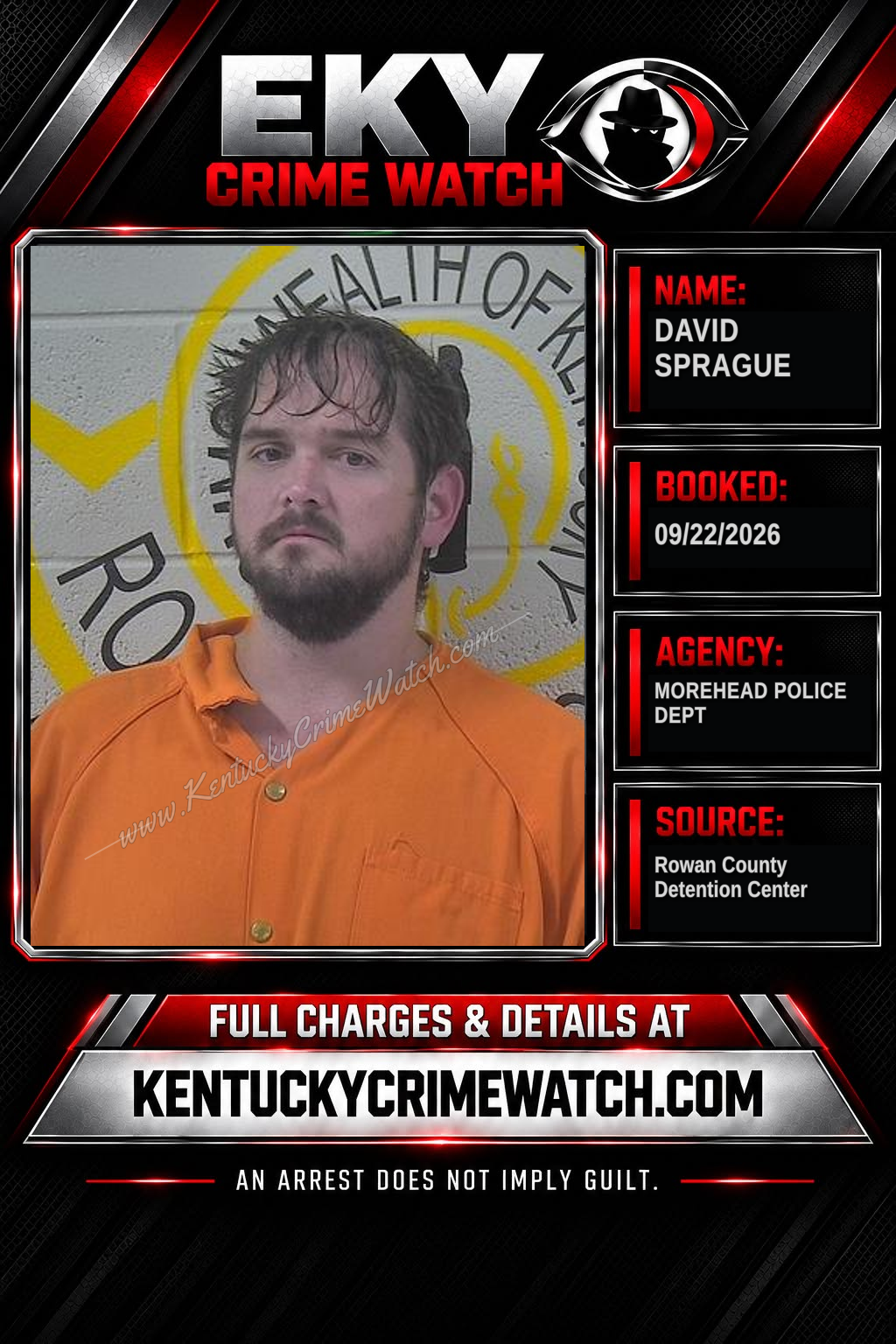 DAVID SPRAGUE booking report card