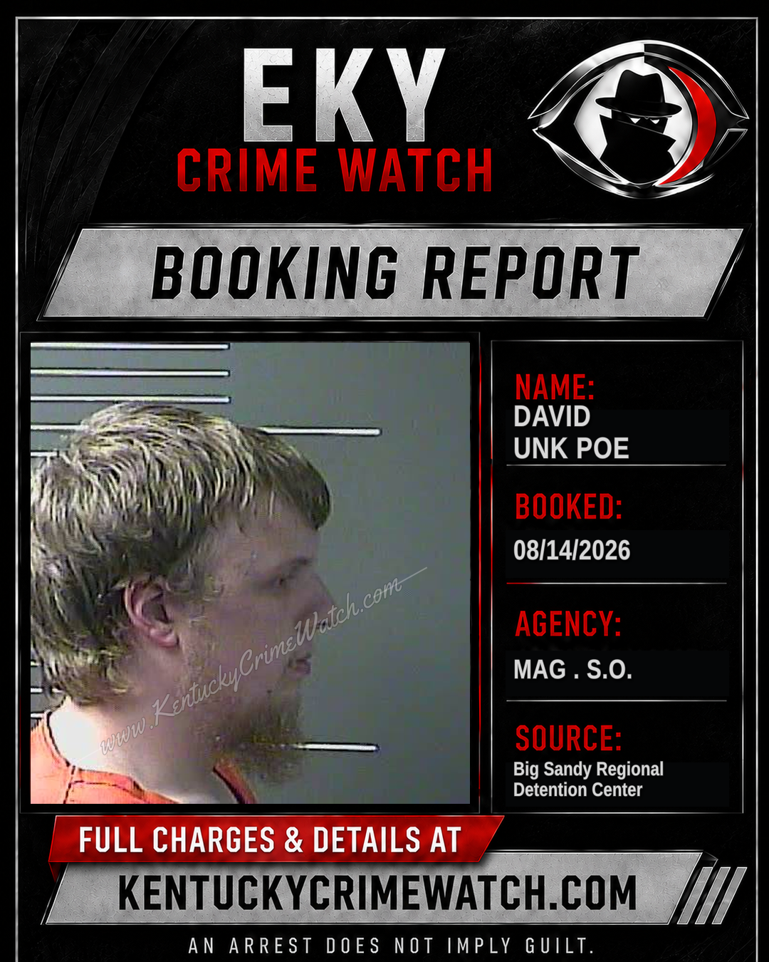 DAVID UNK POE booking image