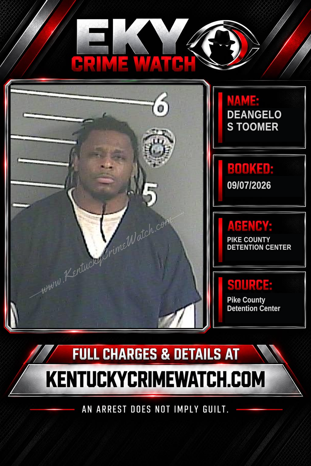 DEANGELO S TOOMER booking report card