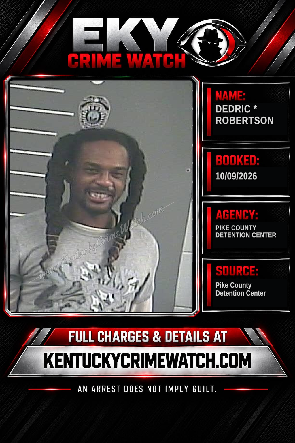 DEDRIC * ROBERTSON booking report card