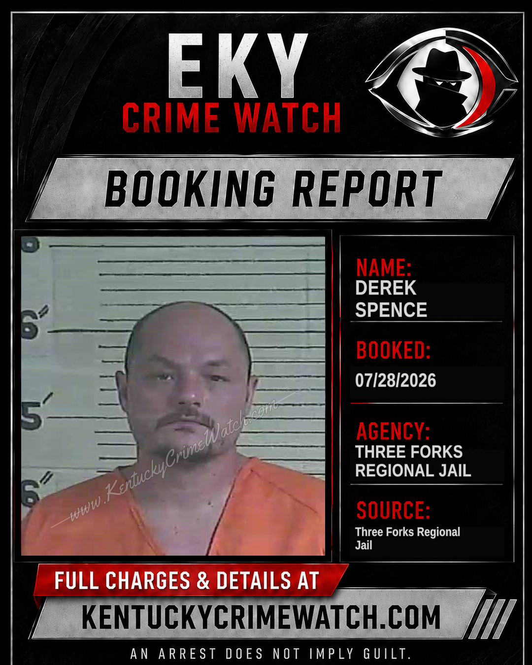 Derek Spence booking report card