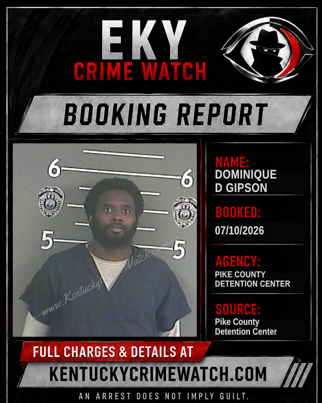 DOMINIQUE D GIPSON booking report card