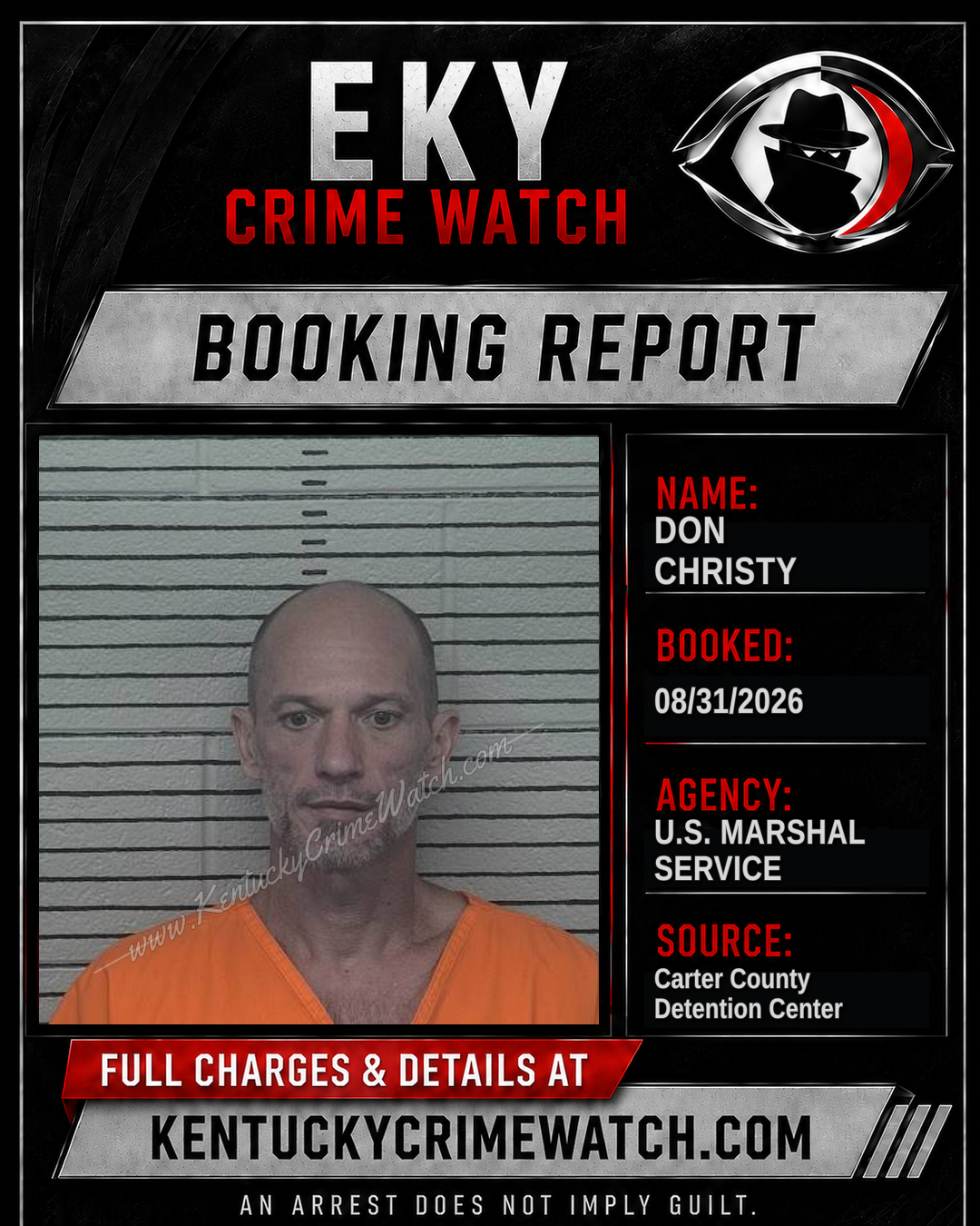 DON CHRISTY booking report card