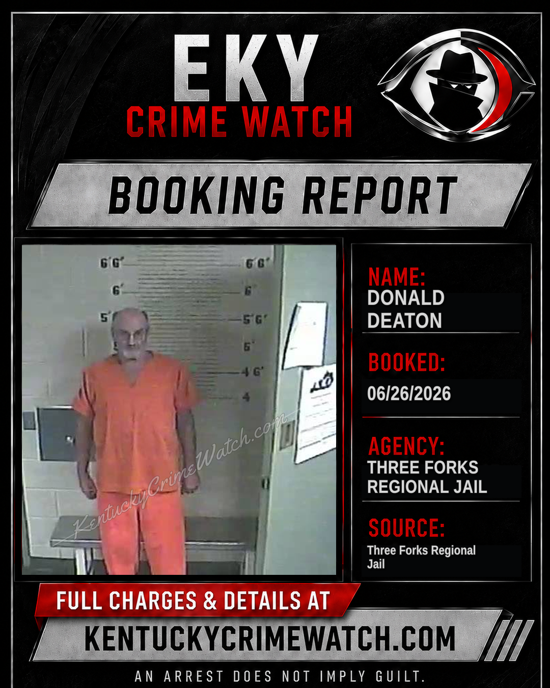 Donald Deaton booking report card