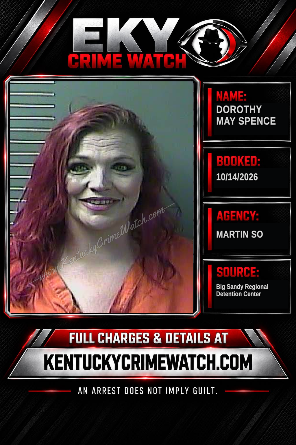 DOROTHY May SPENCE booking report card