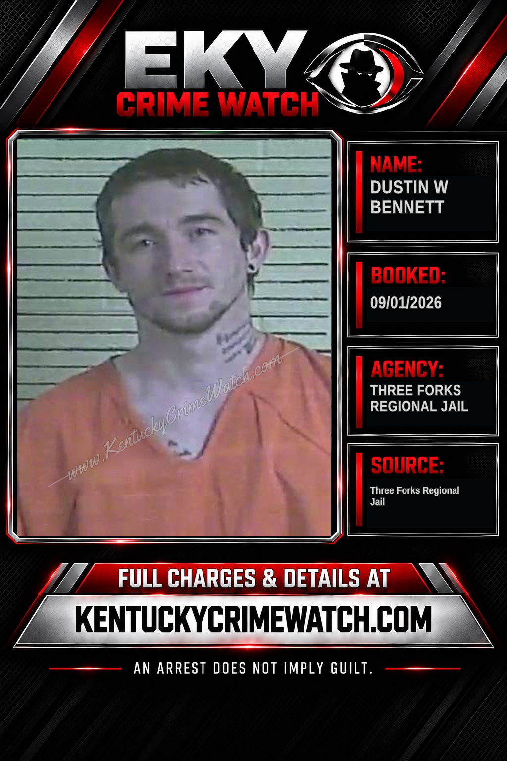 Dustin W Bennett booking image