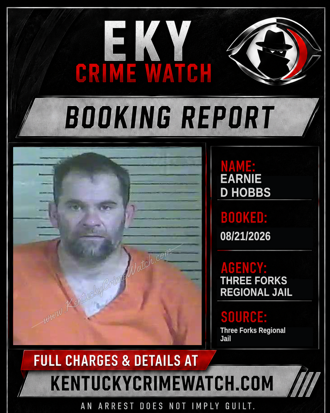 Earnie D Hobbs booking report card