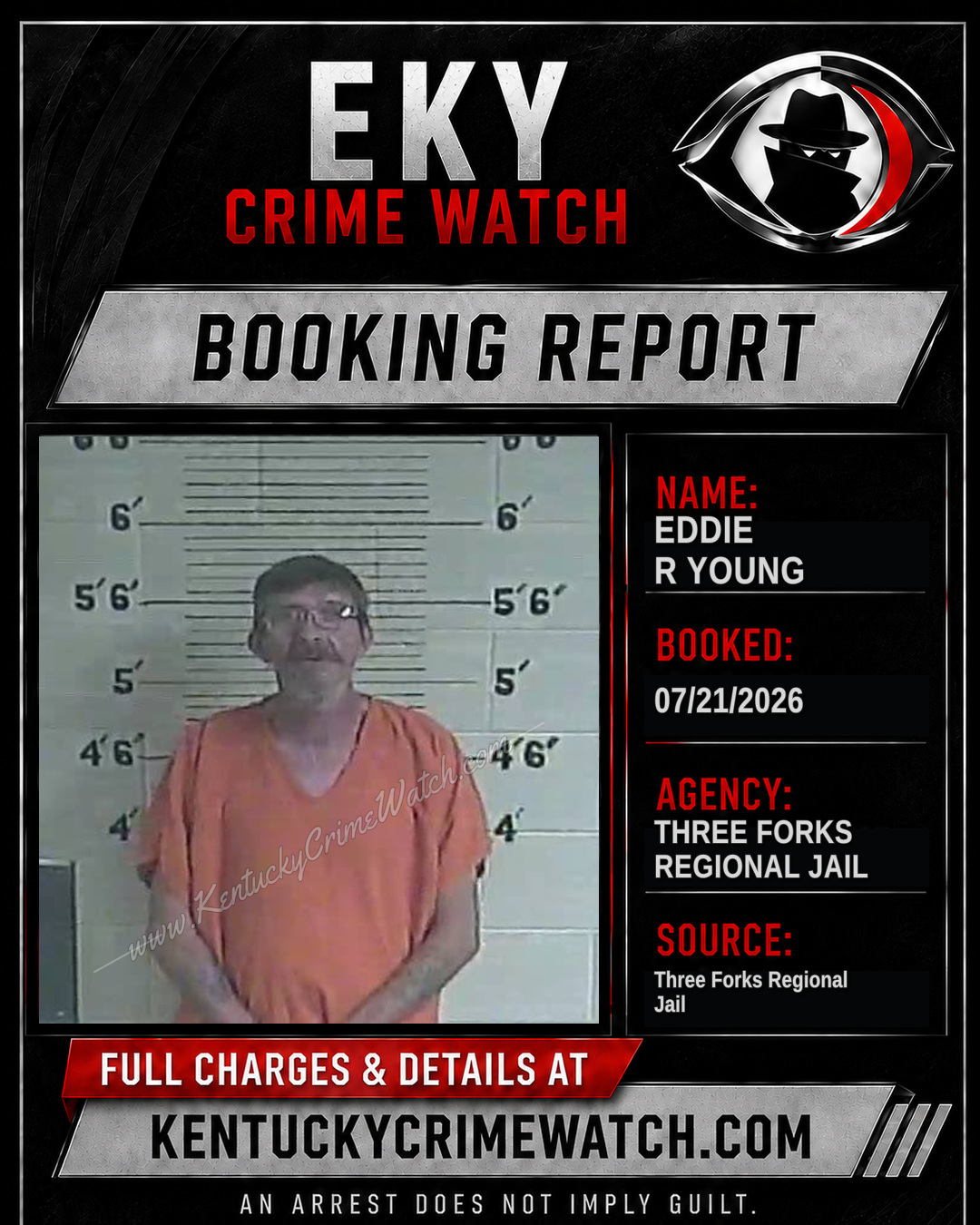 Eddie R Young booking report card