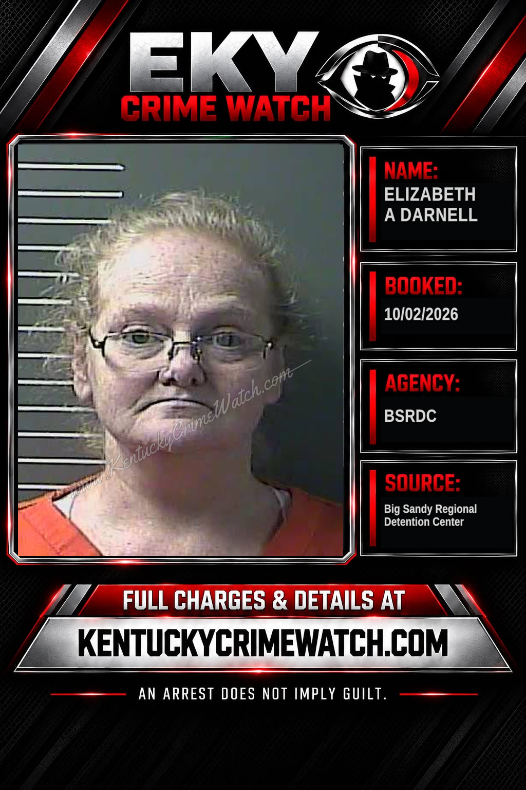 ELIZABETH A DARNELL booking image