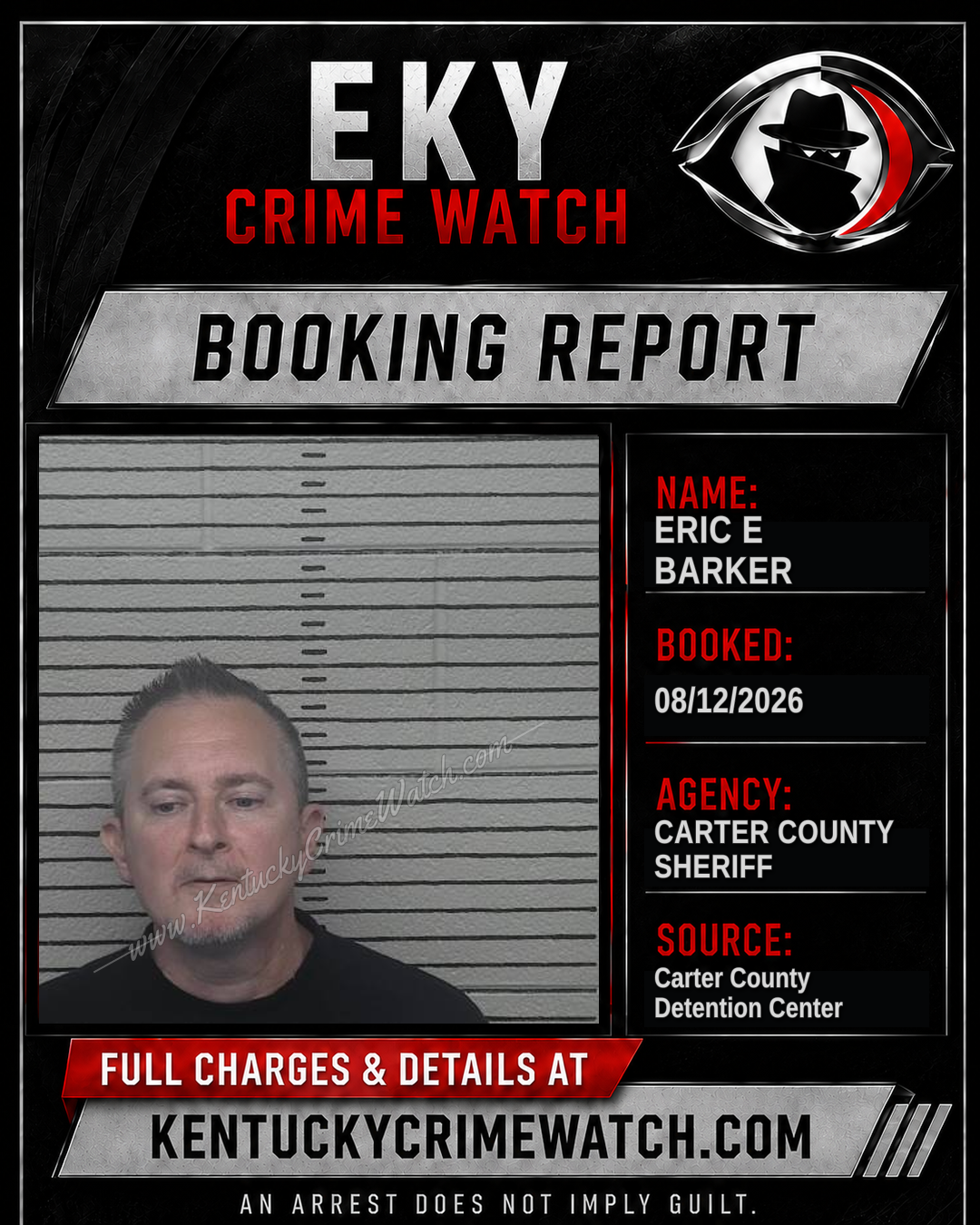 ERIC E BARKER booking report card