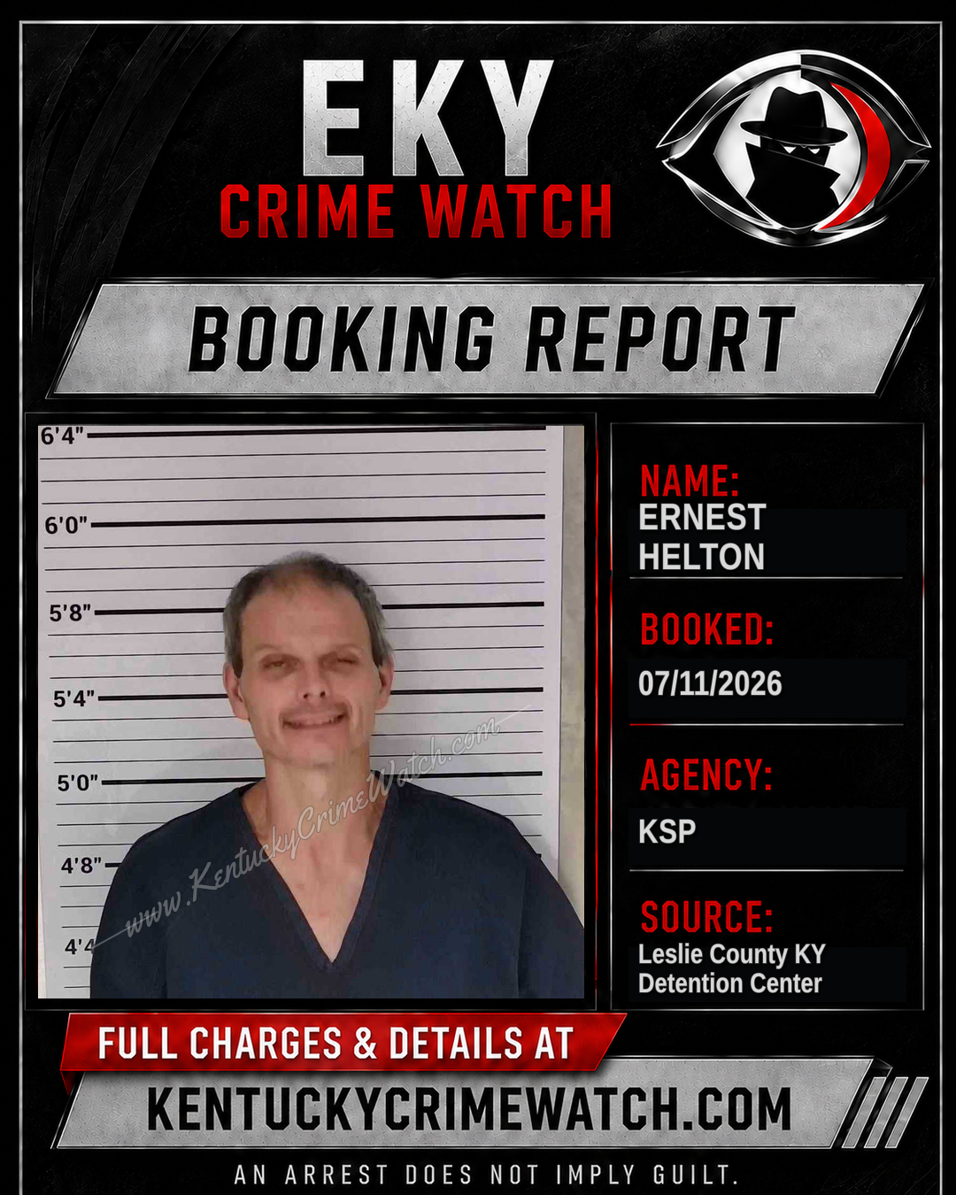 ERNEST HELTON booking report card