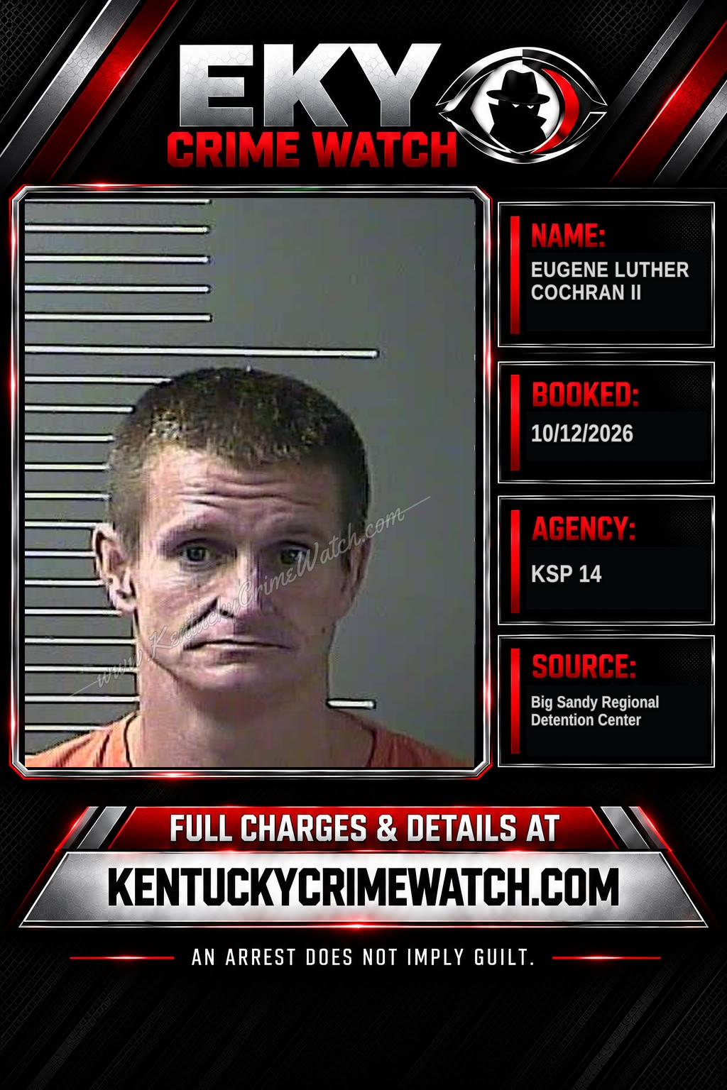 EUGENE LUTHER COCHRAN II booking report card
