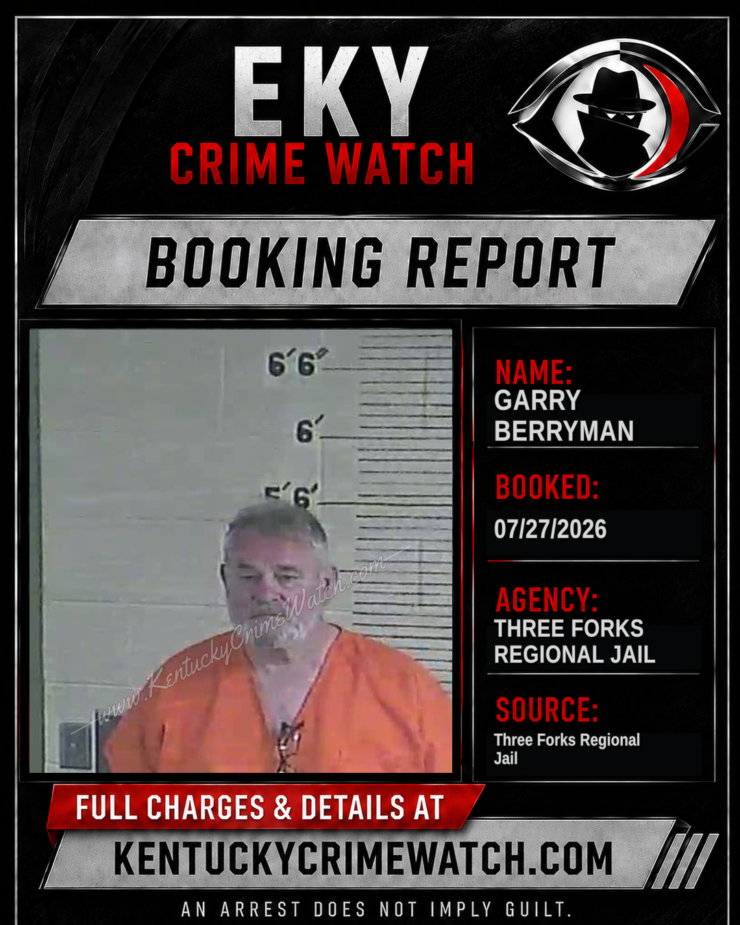 Garry Berryman booking report card