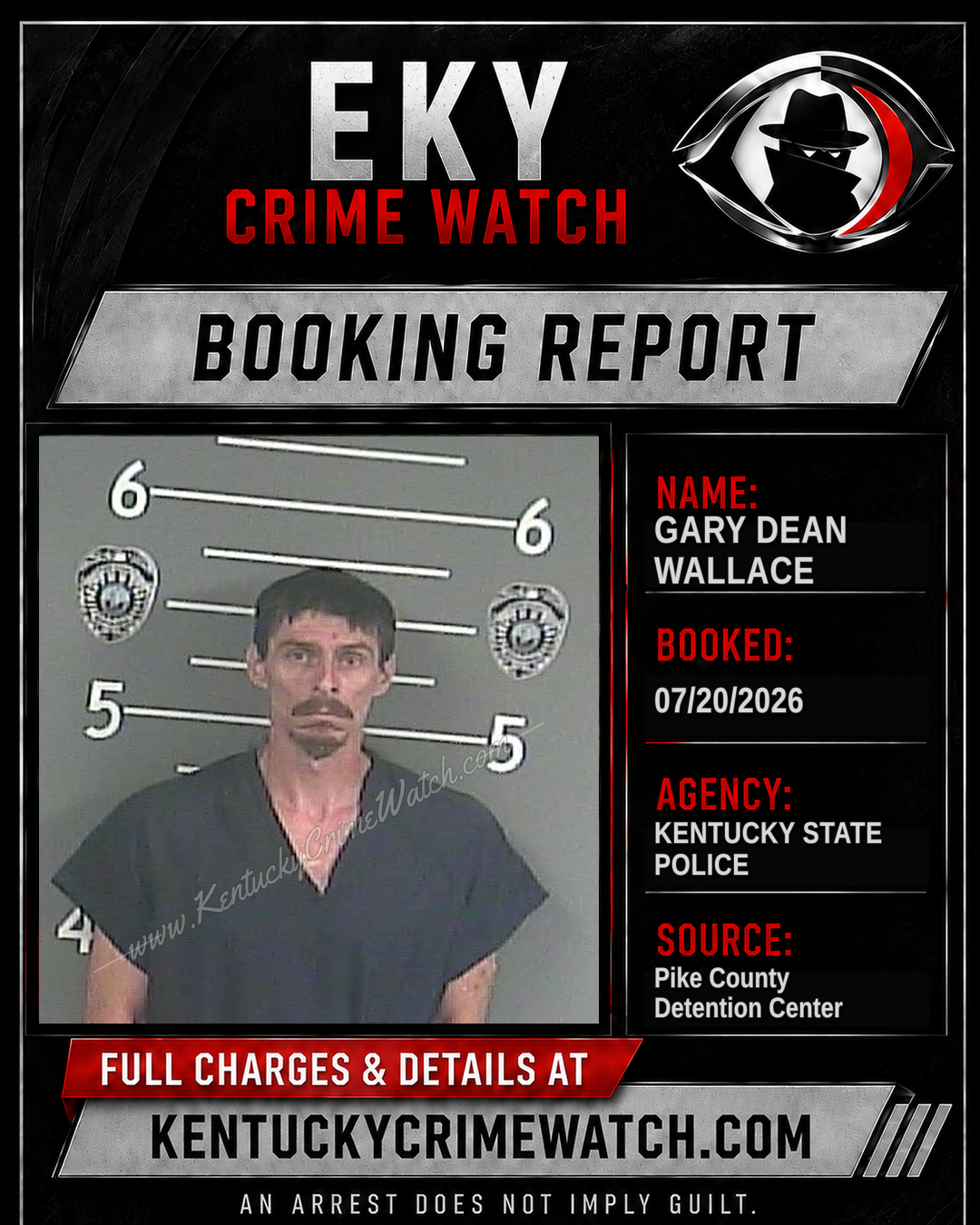 GARY DEAN WALLACE booking report card