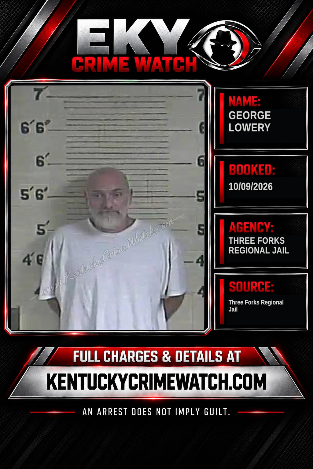 George Lowery booking report card