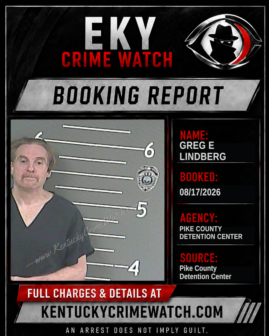 GREG E LINDBERG booking report card