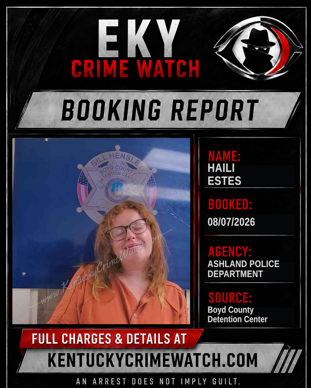 HAILI ESTES booking report card