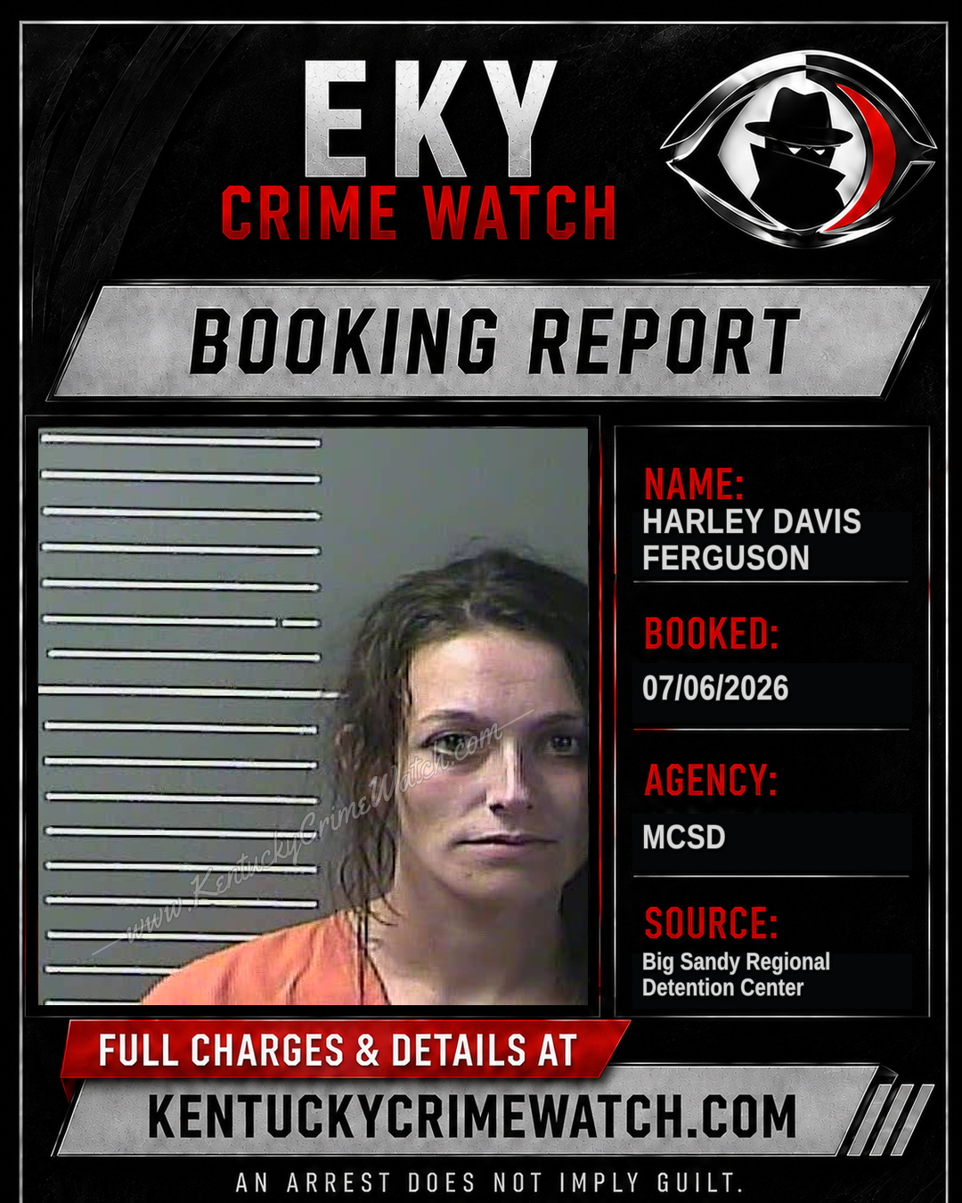 HARLEY DAVIS FERGUSON booking report card