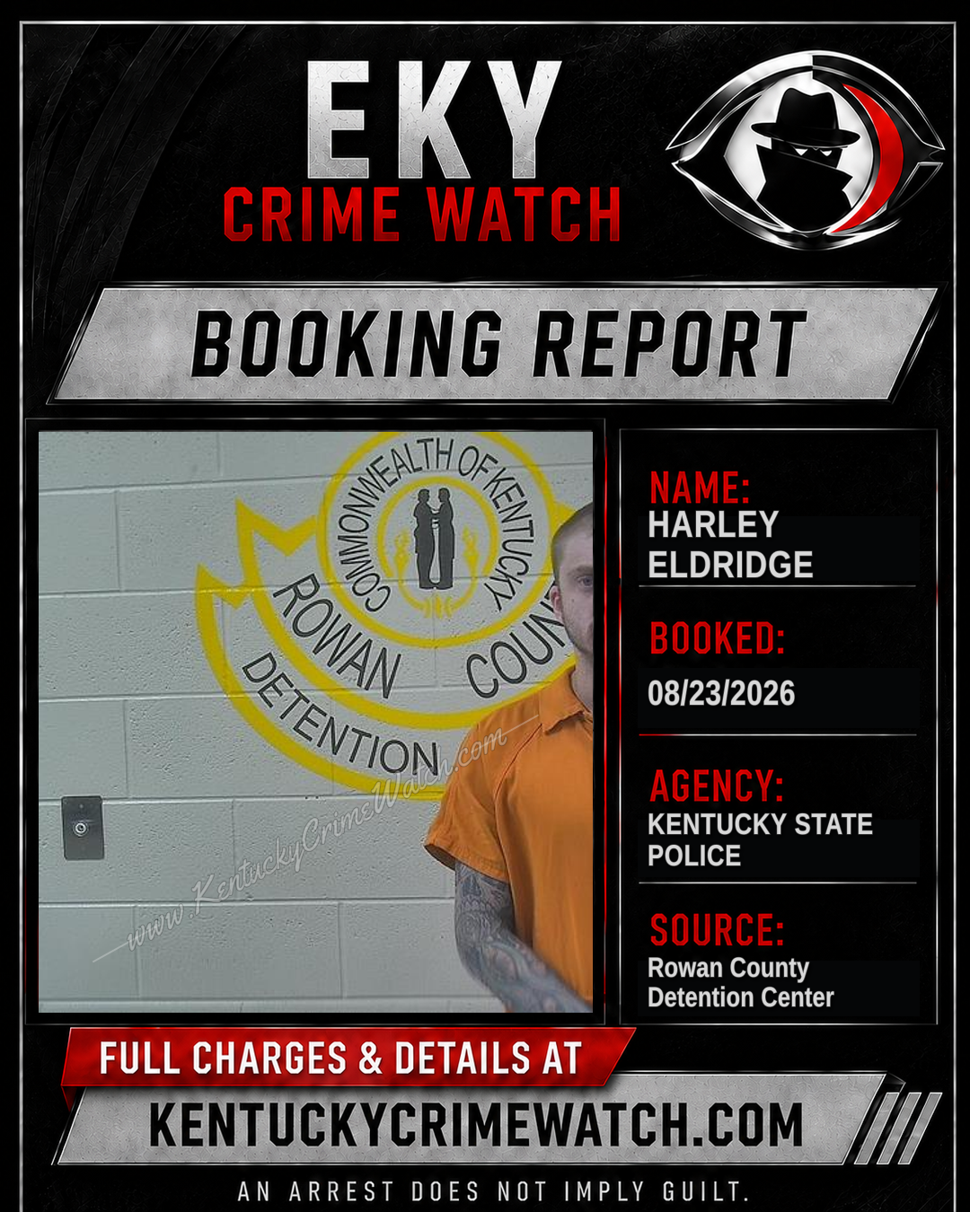 HARLEY ELDRIDGE booking report card