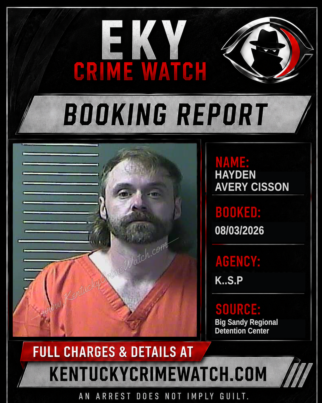 HAYDEN AVERY CISSON booking report card