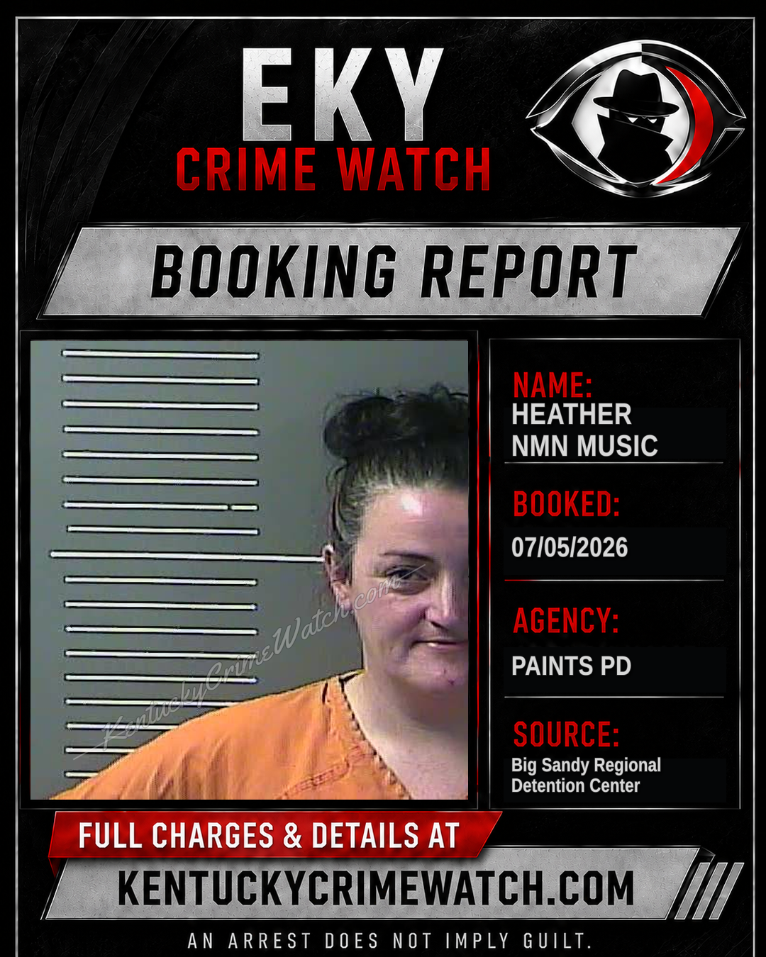 HEATHER NMN MUSIC booking report card