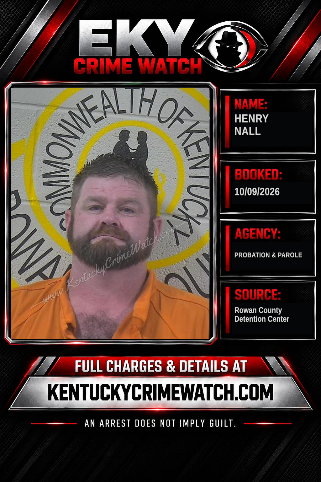 HENRY NALL booking report card