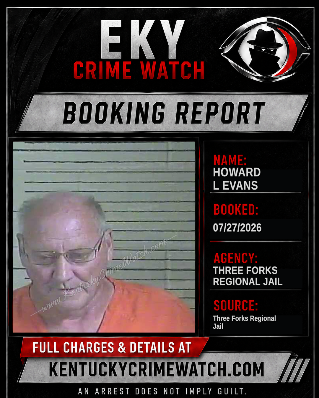 Howard L Evans booking report card