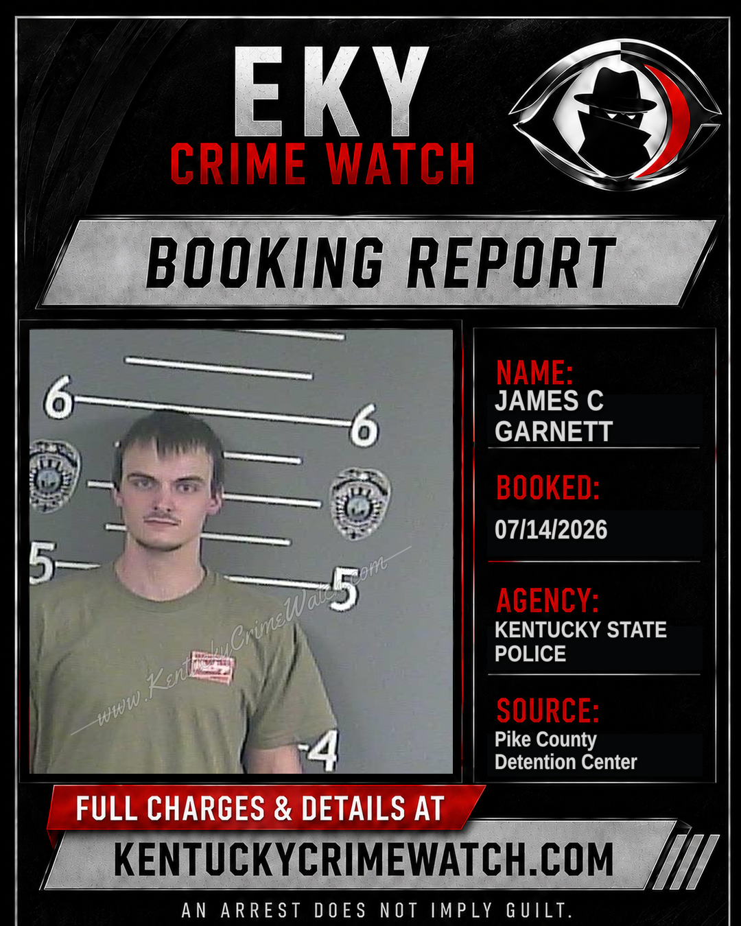 JAMES C GARNETT booking report card