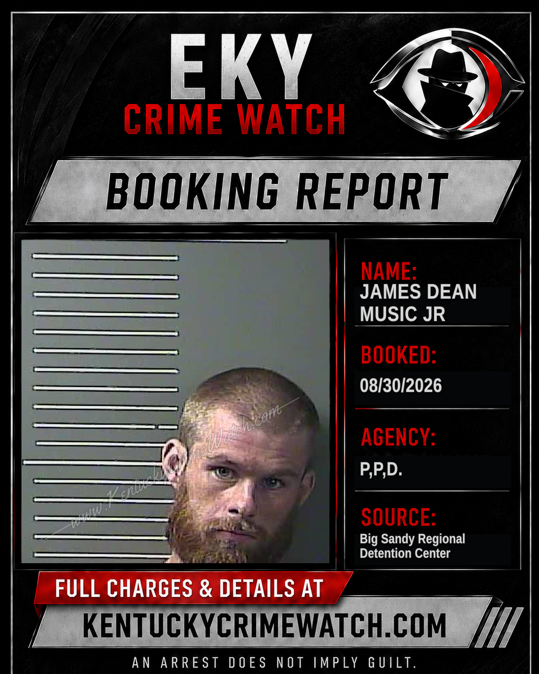 JAMES DEAN MUSIC JR booking report card