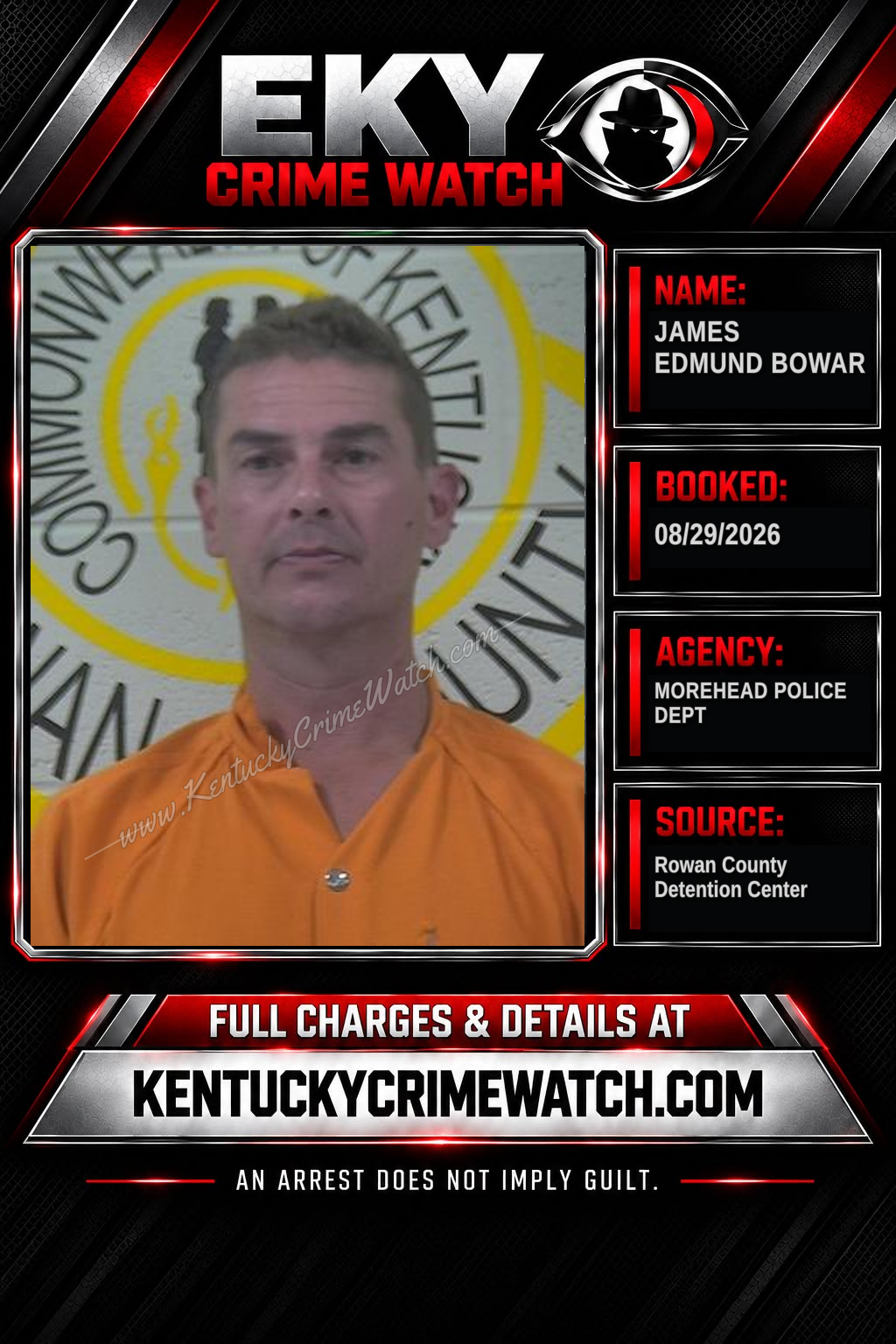 JAMES EDMUND BOWAR booking image