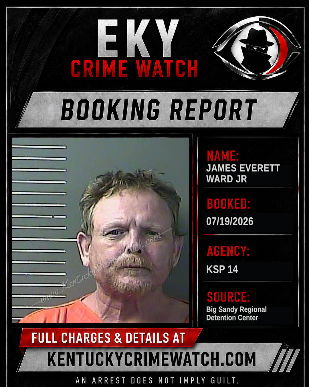 JAMES EVERETT WARD JR booking report card