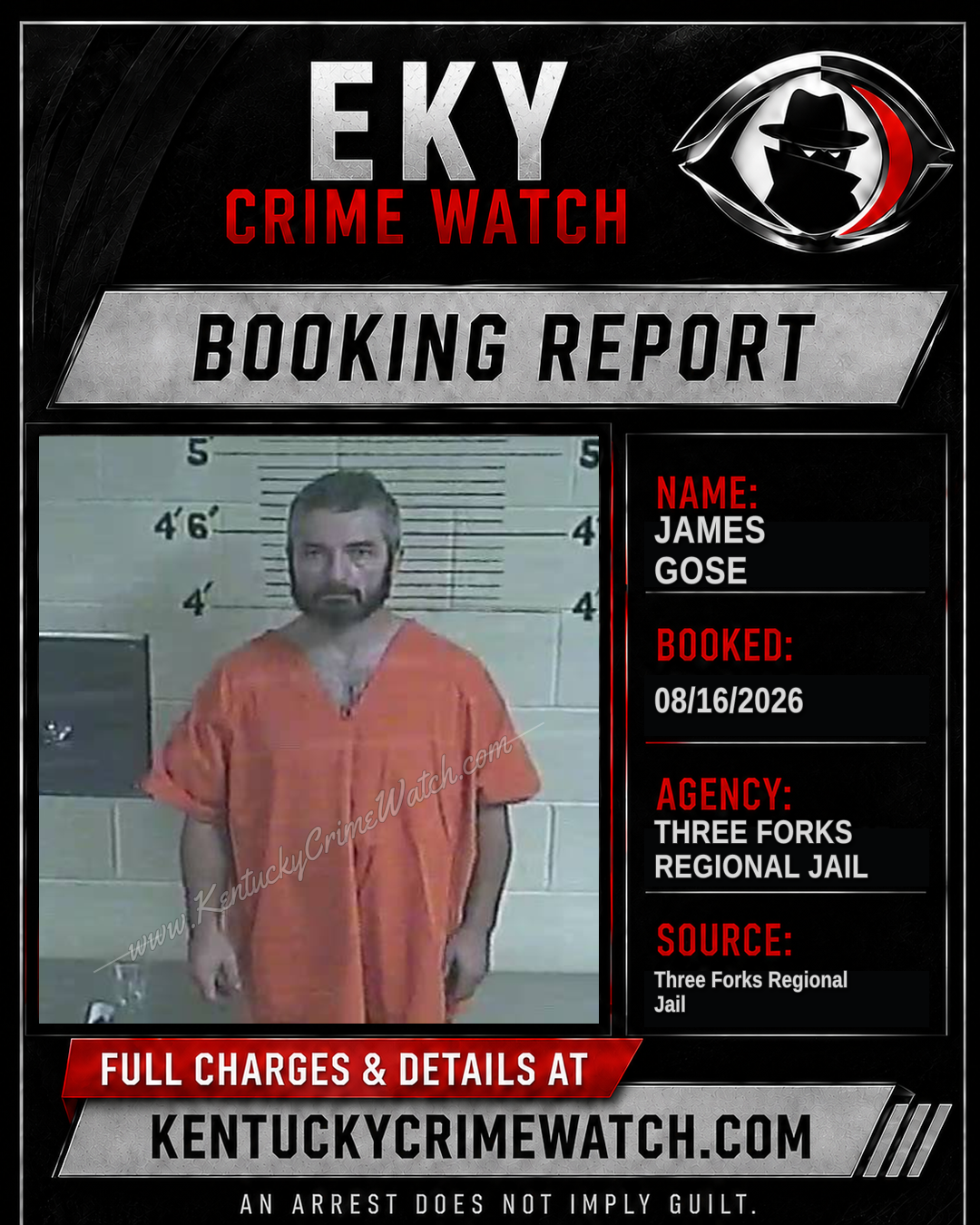 James Gose booking image