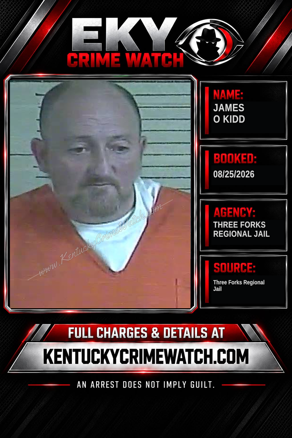 James O Kidd booking image
