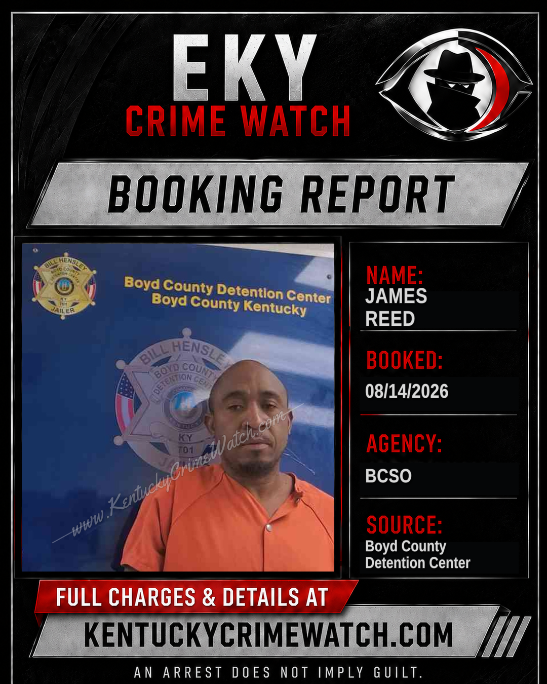 JAMES REED booking image