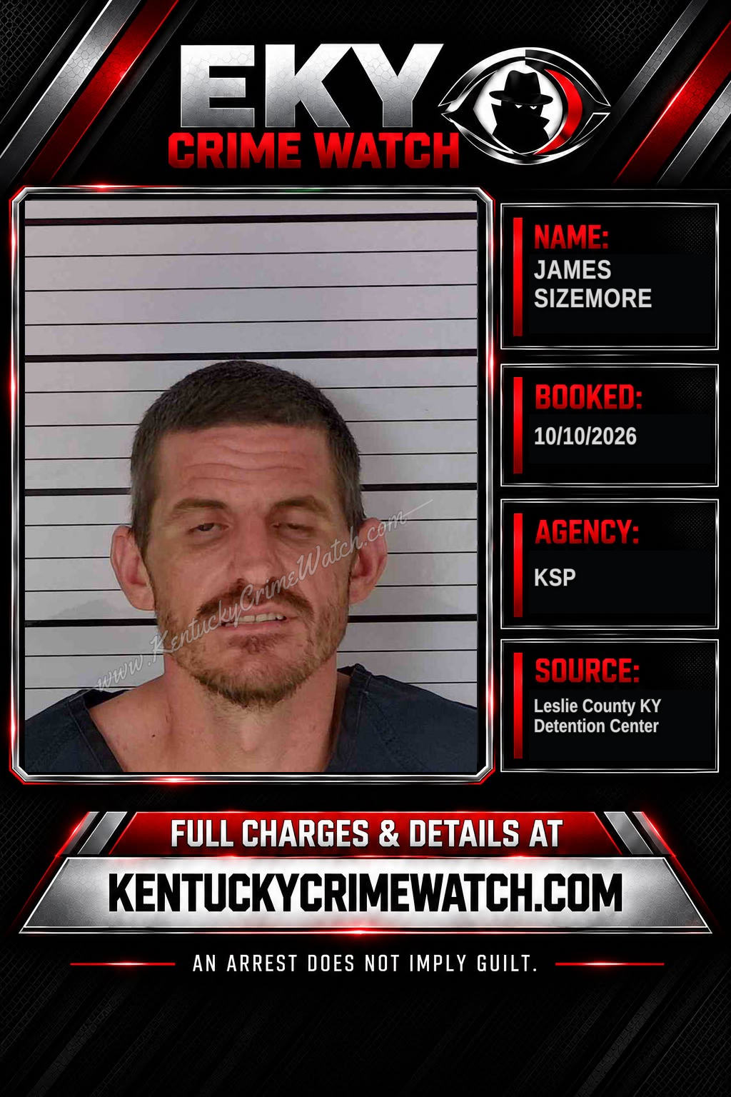 JAMES SIZEMORE booking report card