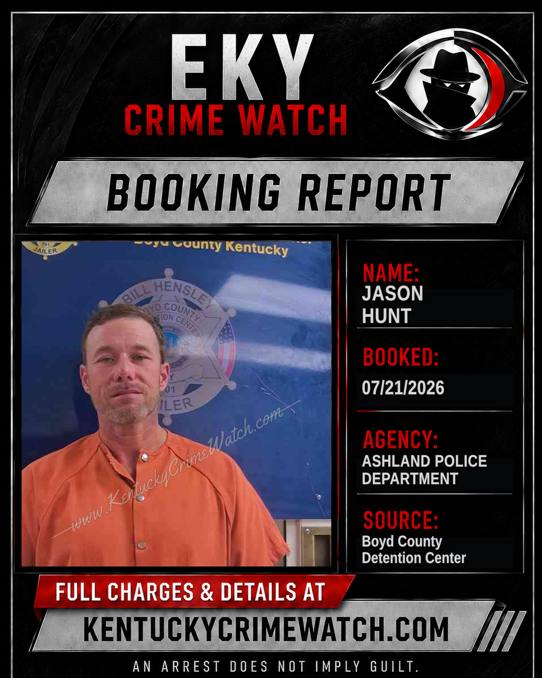 JASON HUNT booking report card