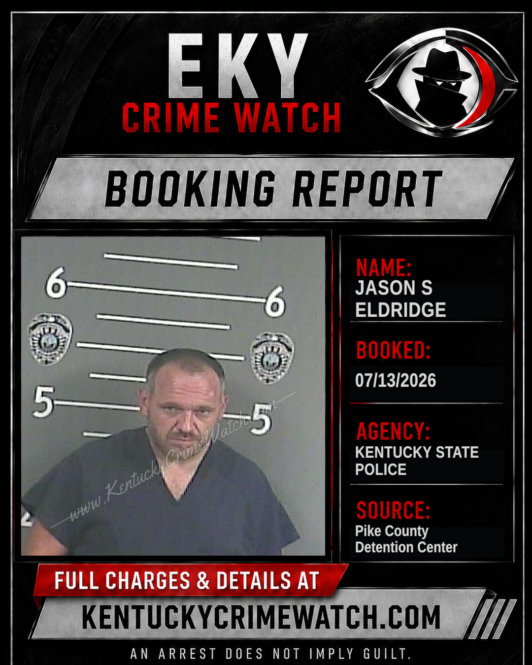 JASON S ELDRIDGE booking report card