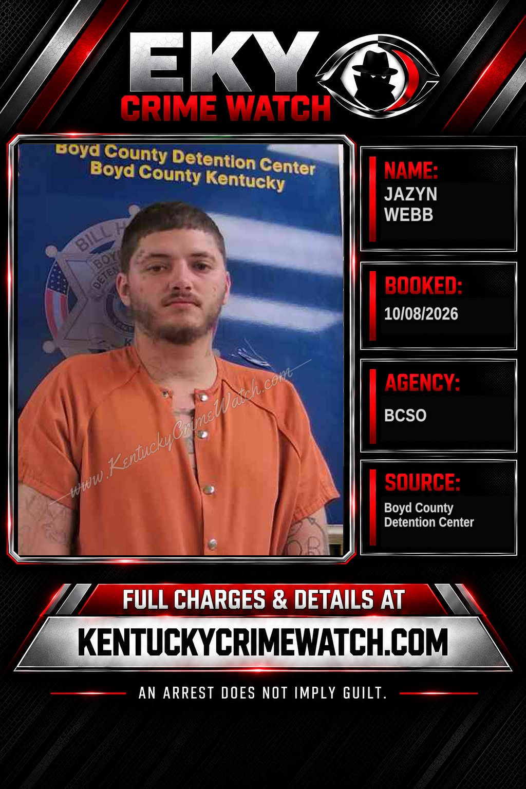 JAZYN WEBB booking report card